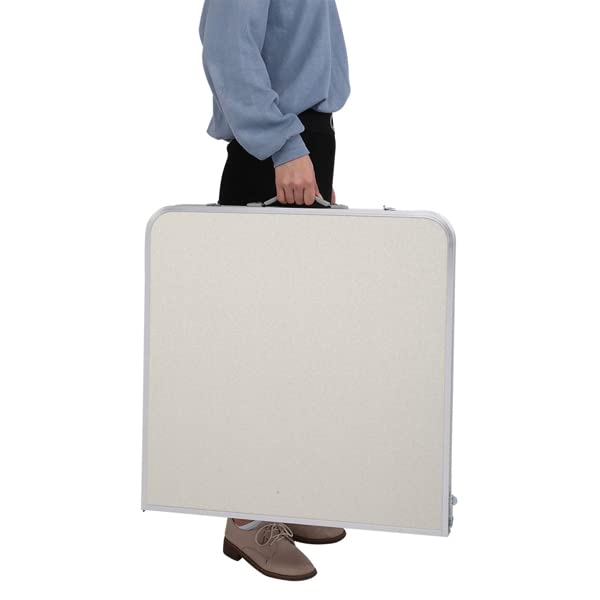 Aluminum Portable Folding Table 4 Foot White Adjustable Height K9616