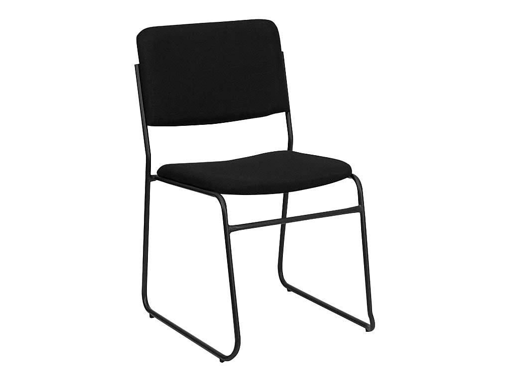 Black Fabric Stackable Chair with Sled Base H1593