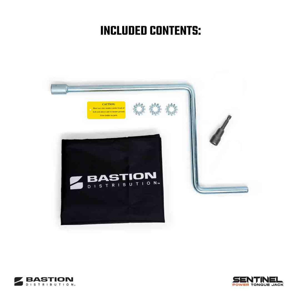 Black 3500 lb Electric Trailer Jack with Cover N873