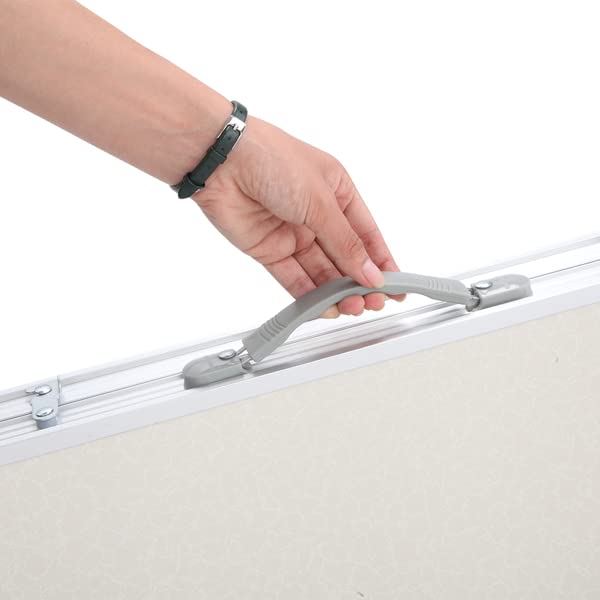 Aluminum Portable Folding Table 4 Foot White Adjustable Height K9616