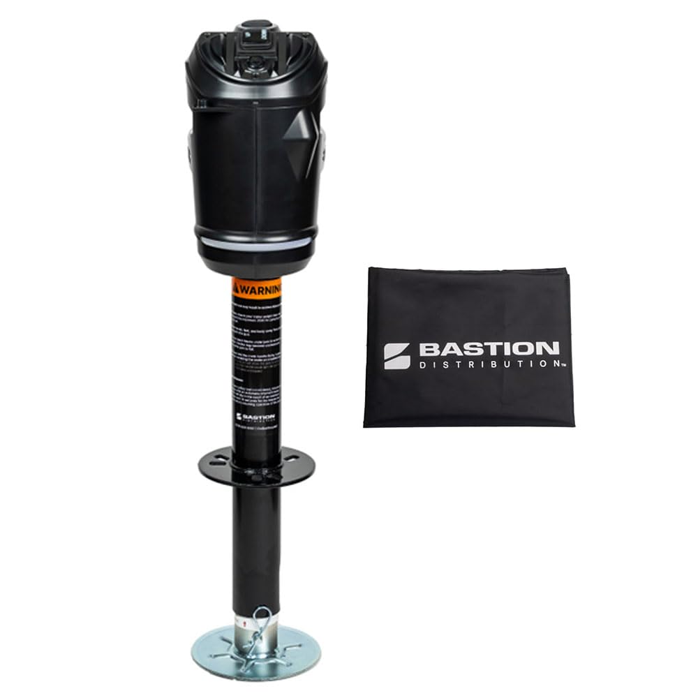 Black 3500 lb Electric Trailer Jack with Cover N873