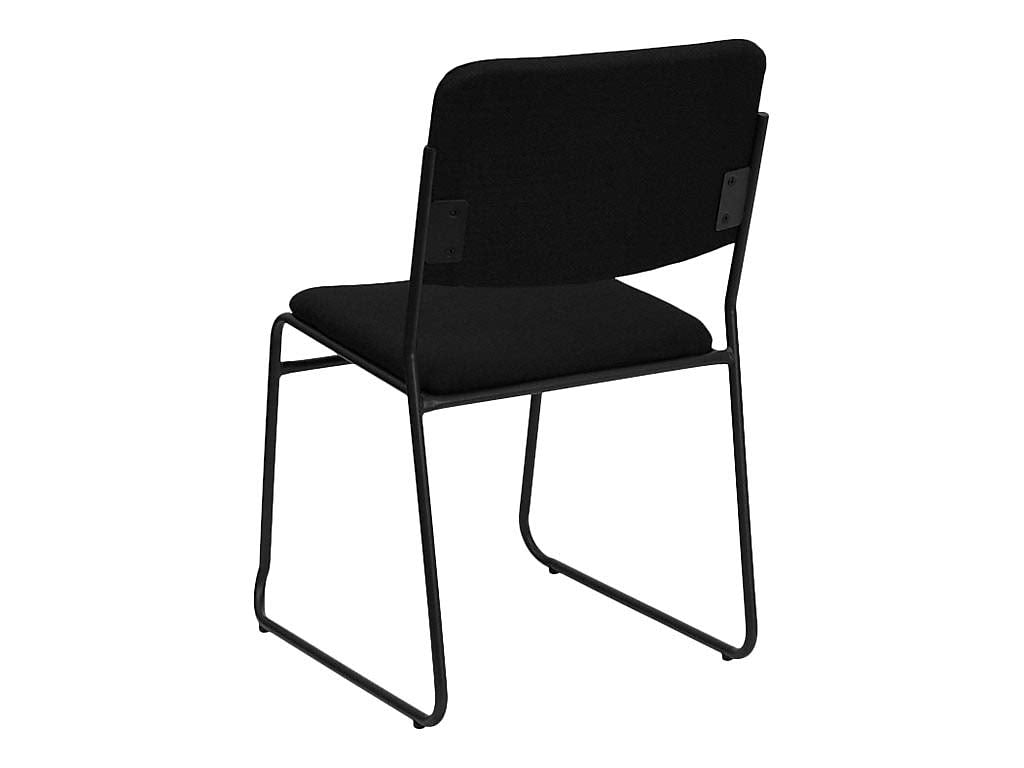 Black Fabric Stackable Chair with Sled Base H1593