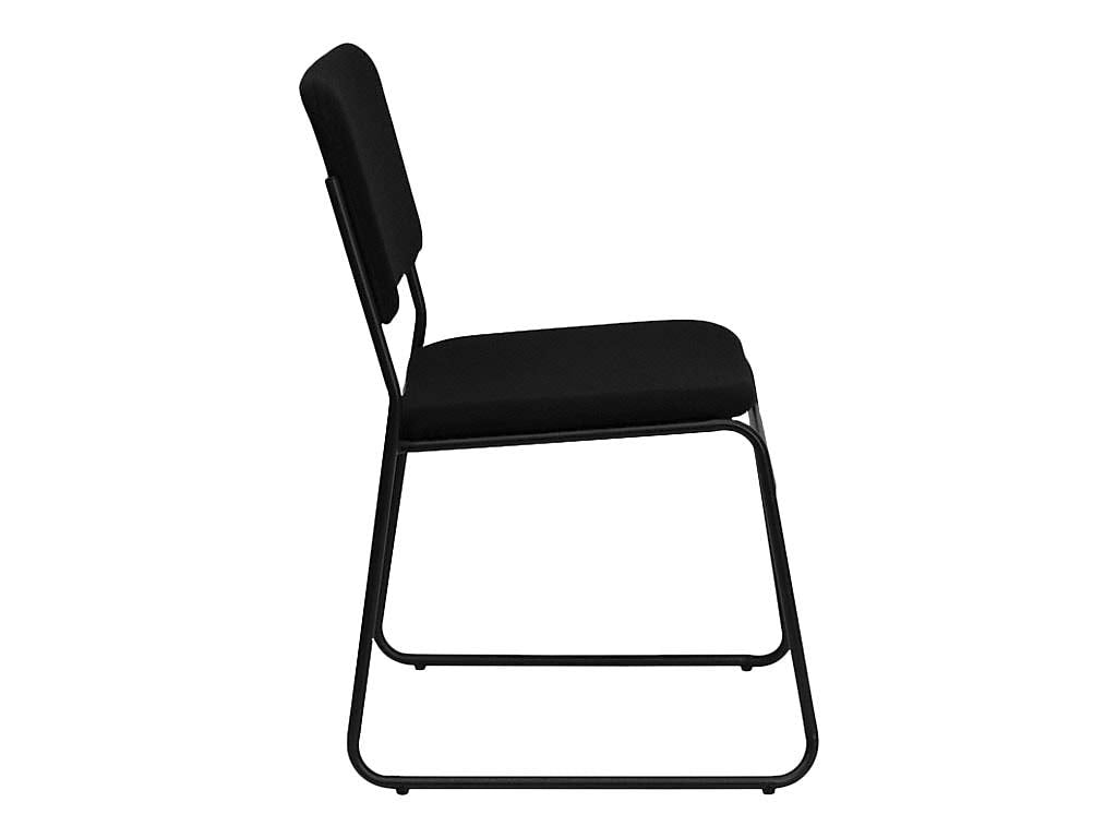 Black Fabric Stackable Chair with Sled Base H1593