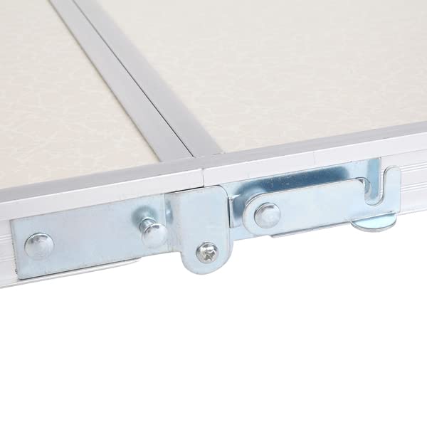 Aluminum Portable Folding Table 4 Foot White Adjustable Height K9616