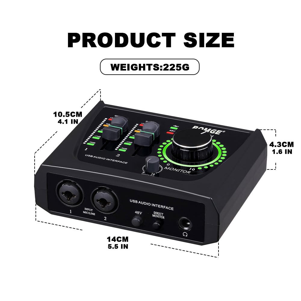 2 Channel USB Audio Interface with XLR 48V Phantom Power V5997