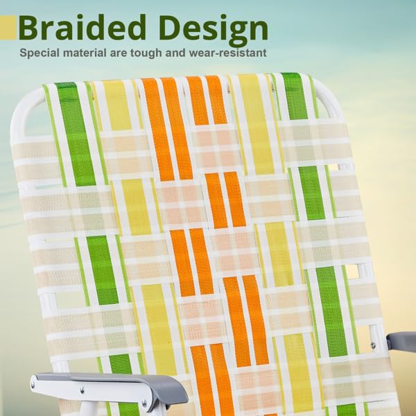 Folding Lawn Chair Set of 2 Yellow R8205