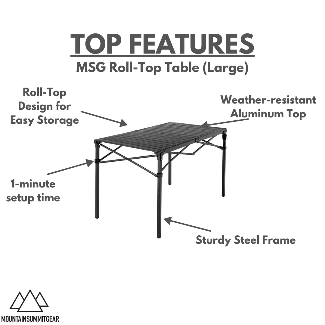 Heavy-Duty Roll-Top Aluminum-Top Folding Table D44952