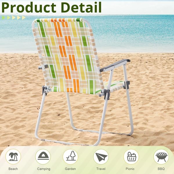 Folding Lawn Chair Set of 2 Yellow R8205