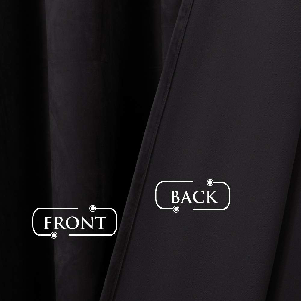 Black Velvet Blackout Curtains 2 Panels Y727
