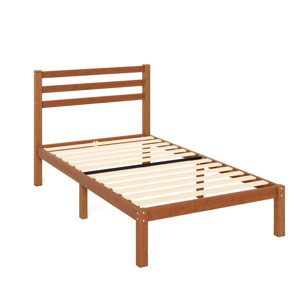 Twin Bamboo Platform Bed Frame with Headboard J758