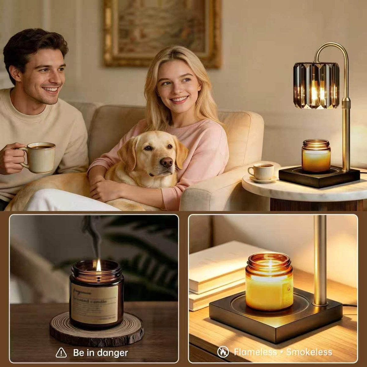Black Dimmable Candle Warmer Lamp with Timer E75694