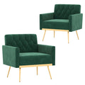 Green Velvet Accent Chairs Set of 2 A642