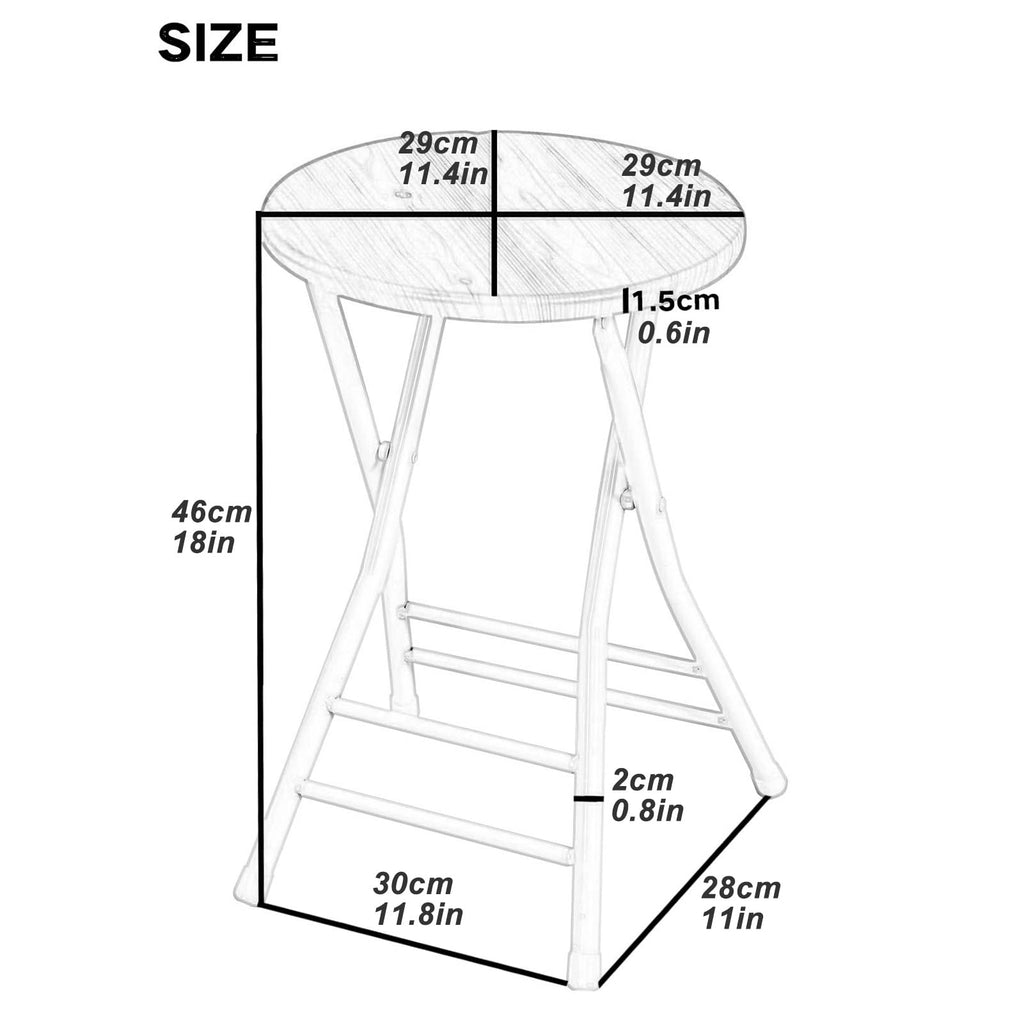 Black Round Folding Stool with Metal Frame V94007