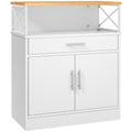White Kitchen Buffet Cabinet with Adjustable Shelf Y50913