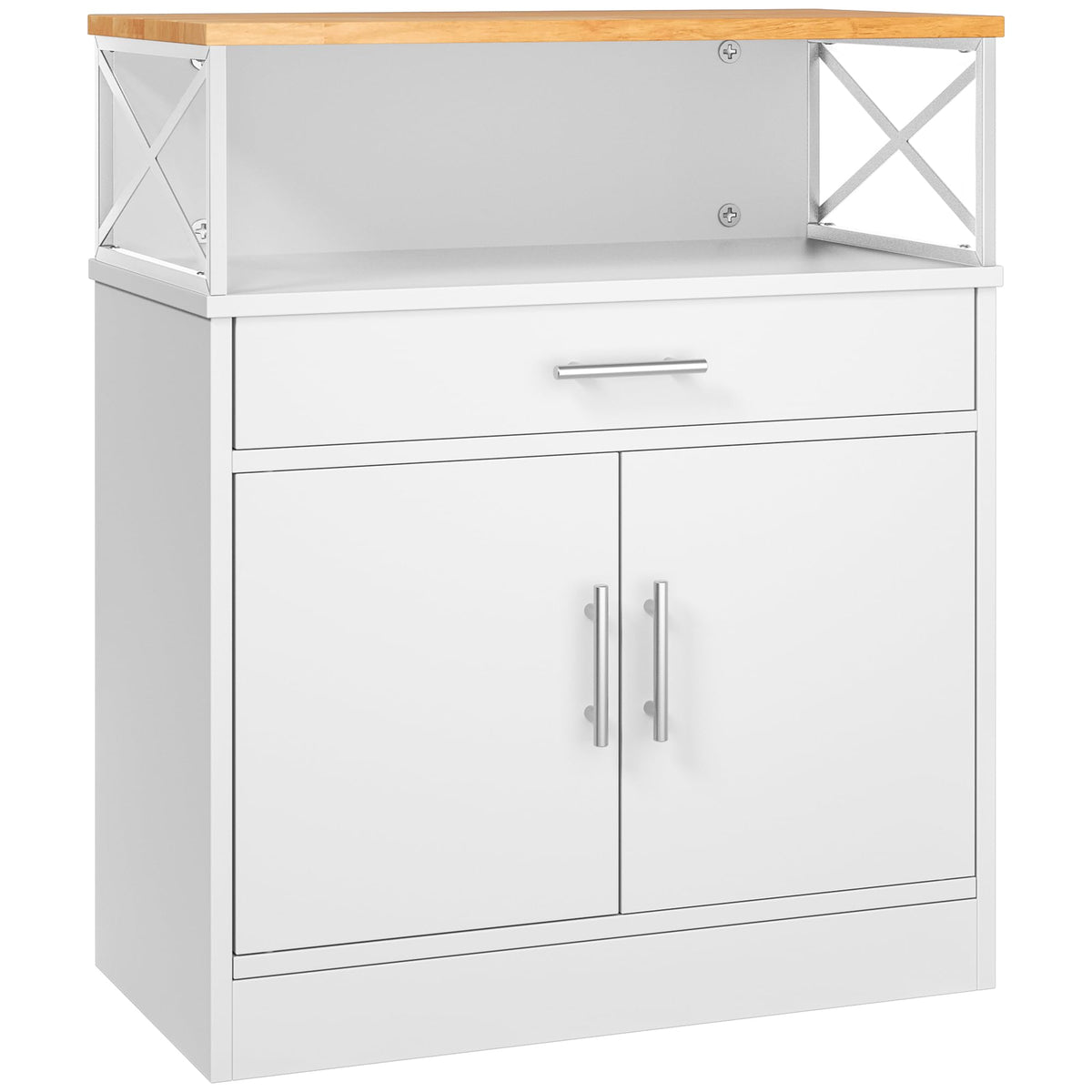 White Kitchen Buffet Cabinet with Adjustable Shelf Y50913
