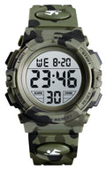 Camouflage Pu Strap Digital Display Waterproof Watch M8549