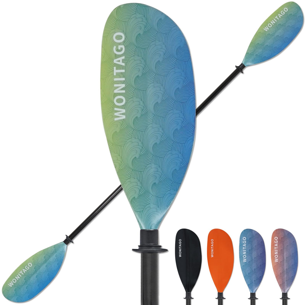 Adjustable Fiberglass Shaft Nylon Blade Kayak Paddle Q49206