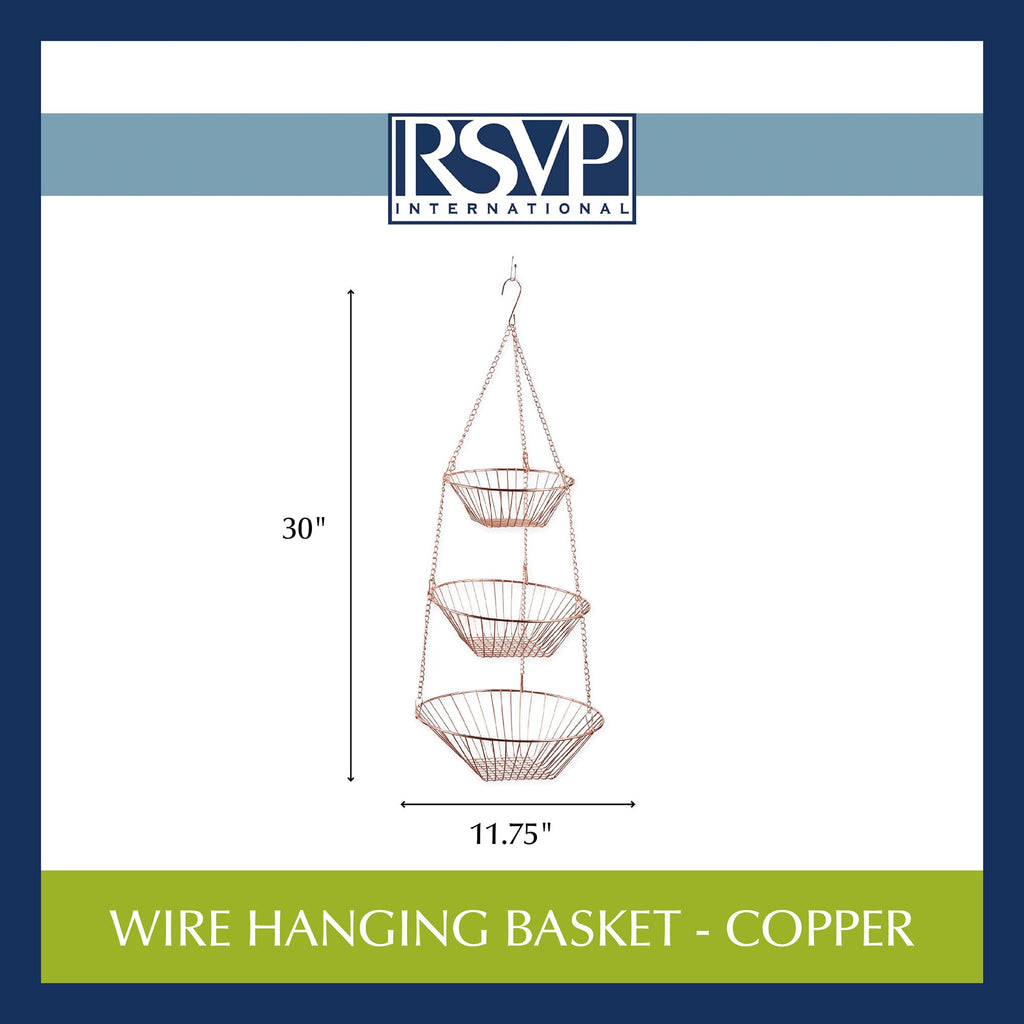 3-Tier Copper Wire Hanging Baskets W282