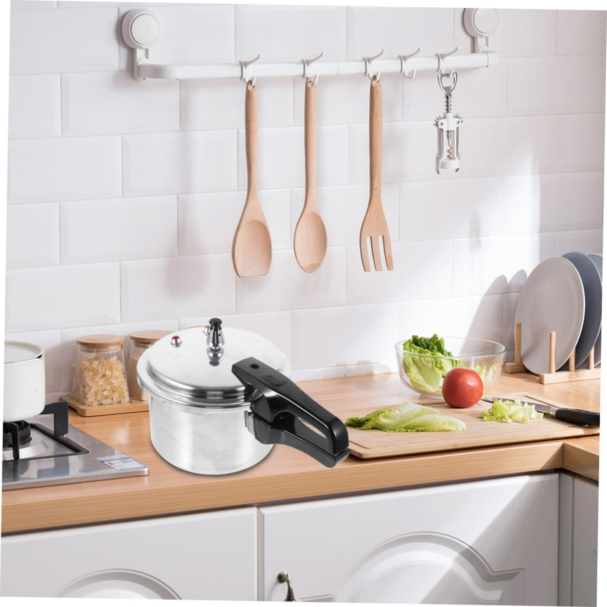 Silver 4l Aluminum Alloy Stovetop Pressure Cooker T1651