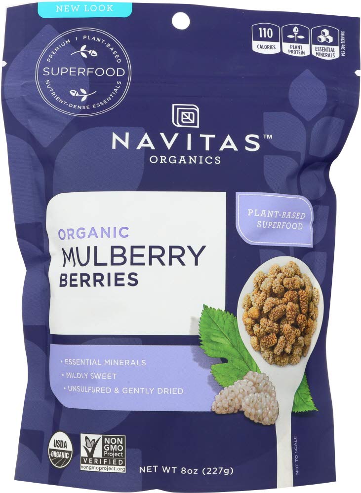Organic Sun-Dried White Mulberries 8 oz Z254