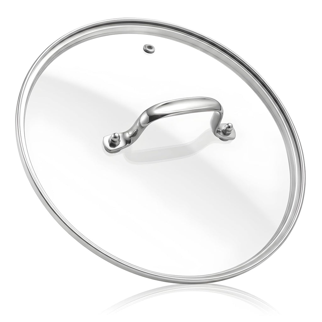 11 IN Glass Lid with Stainless Steel Handle J702