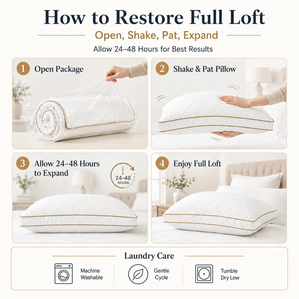King Size Set of 2 White Cotton Bed Pillows G312438