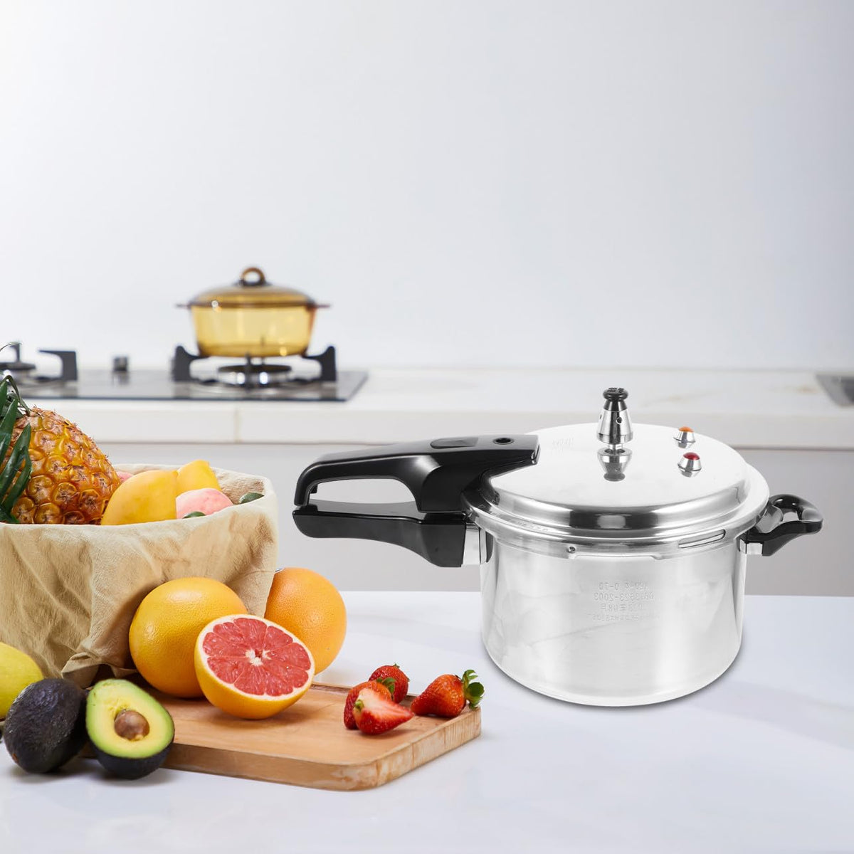 Silver 4l Aluminum Alloy Stovetop Pressure Cooker T1651