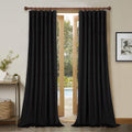 Black Velvet Blackout Curtains 2 Panels Y727