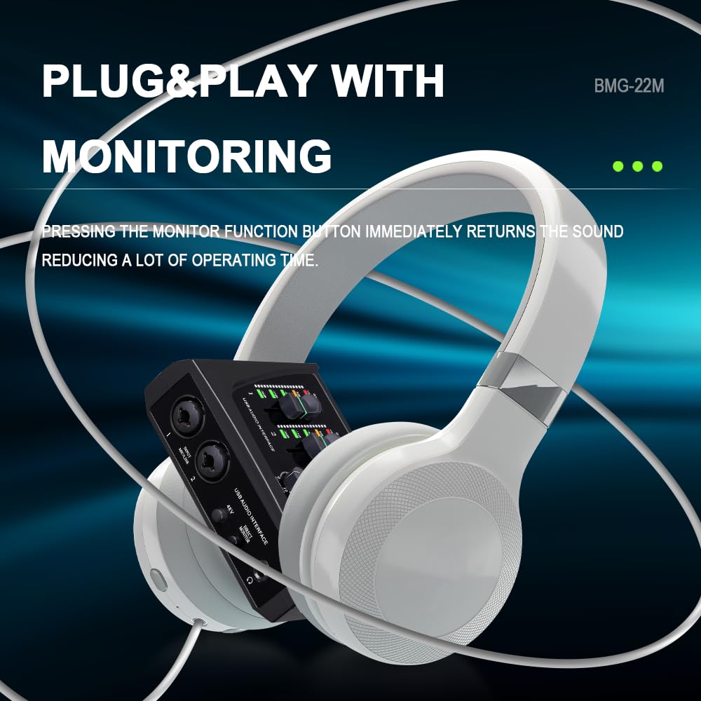 2 Channel USB Audio Interface with XLR 48V Phantom Power V5997