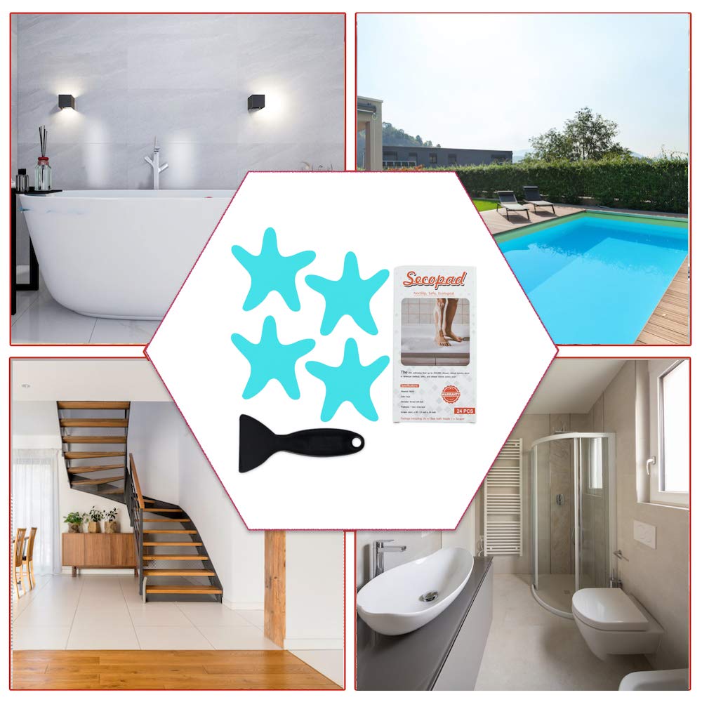 Blue Non Slip Bathtub Stickers 24PCS H6367