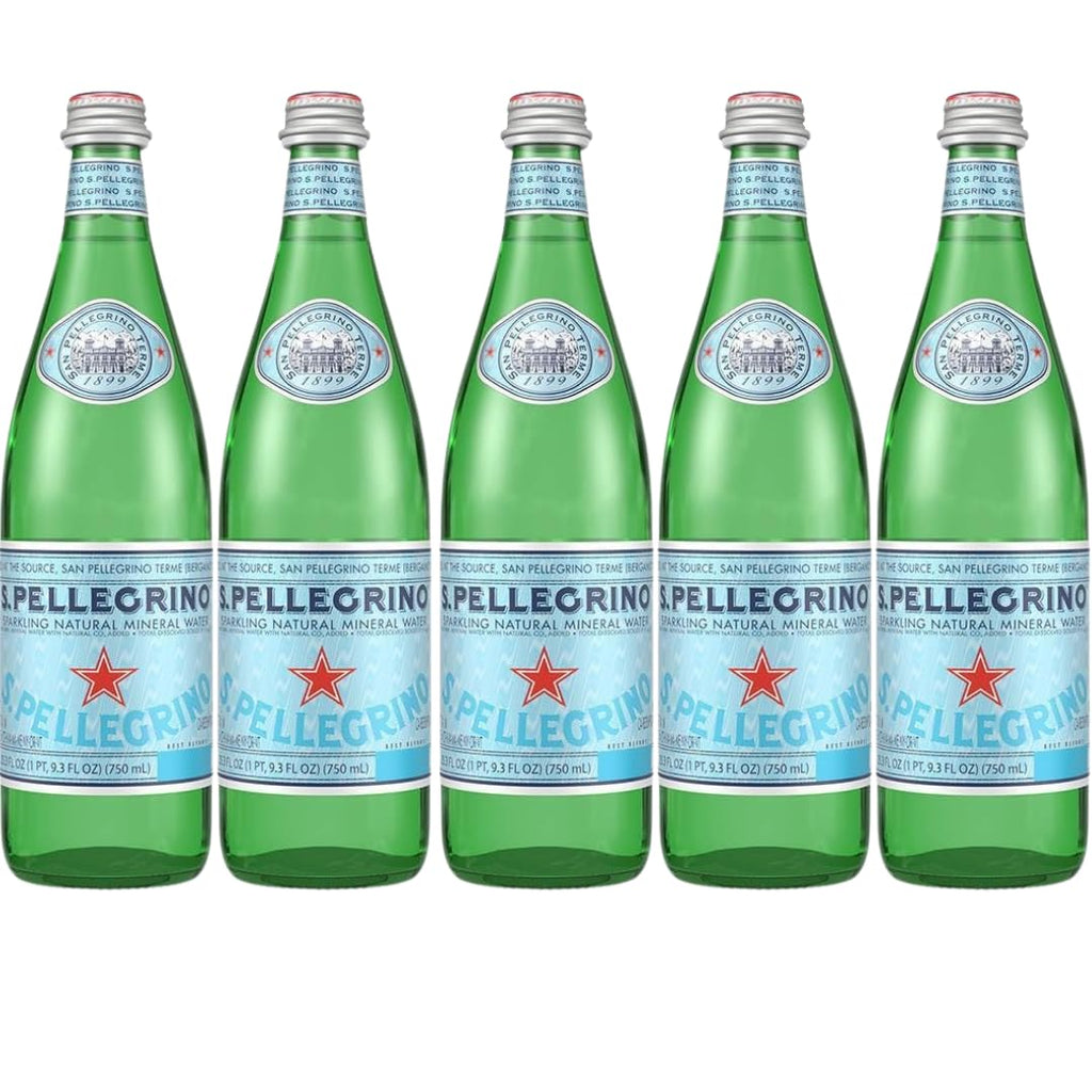 Sparkling Natural Mineral Water 750 mL Glass Bottles 5 Pack I934842