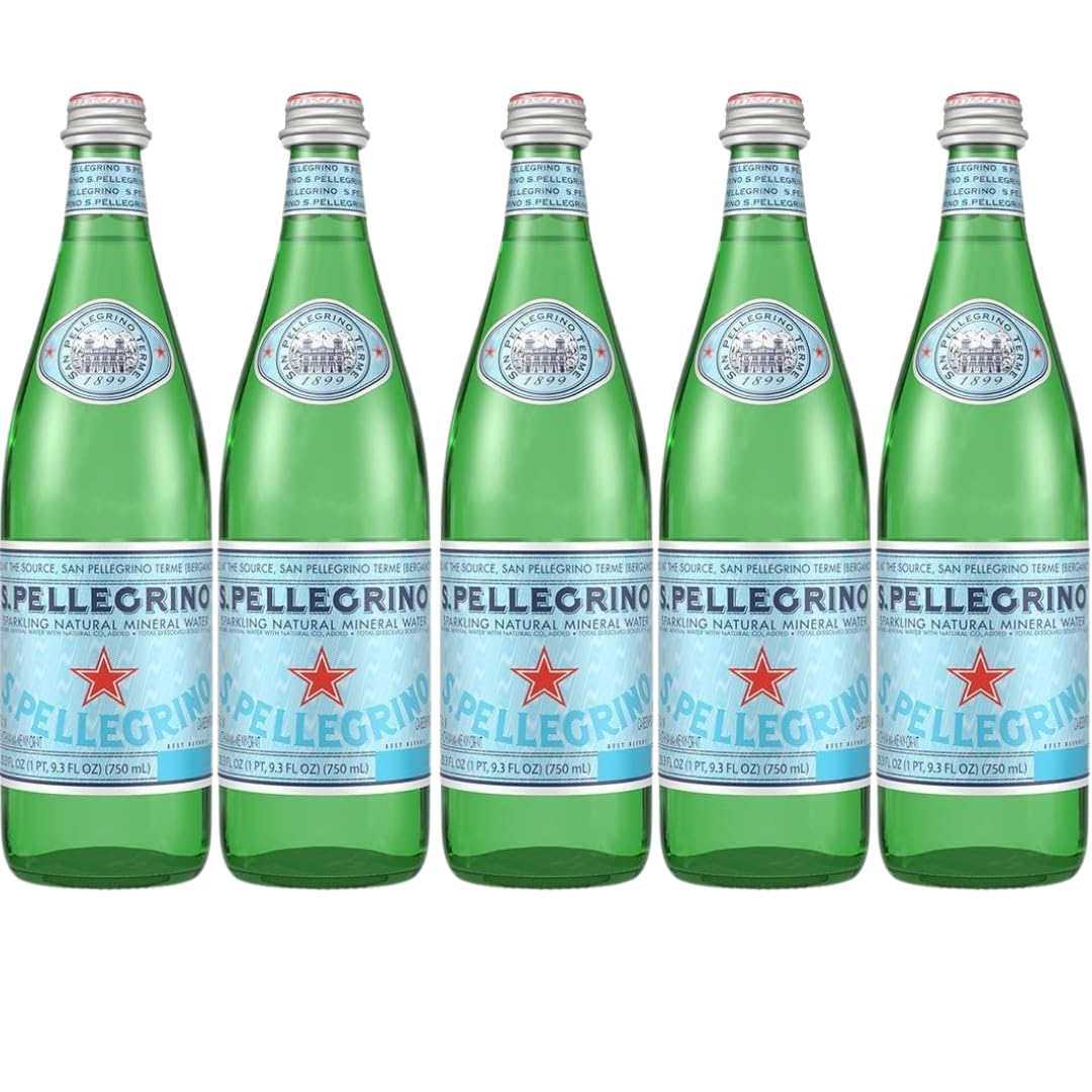 Sparkling Natural Mineral Water 750 mL Glass Bottles 5 Pack I934842