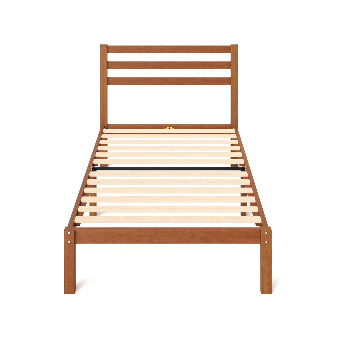 Twin Bamboo Platform Bed Frame with Headboard J758