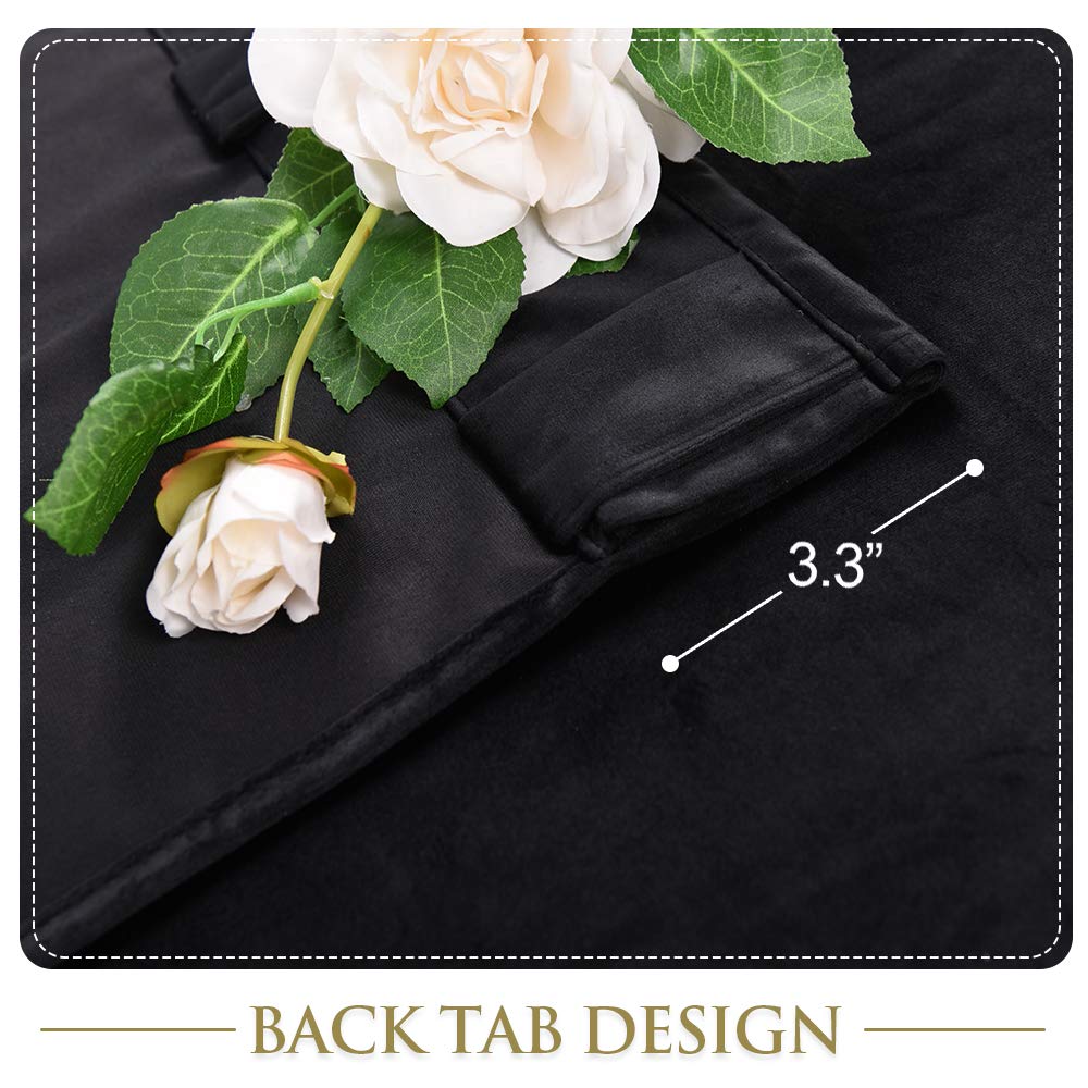 Black Velvet Blackout Curtains 2 Panels Y727