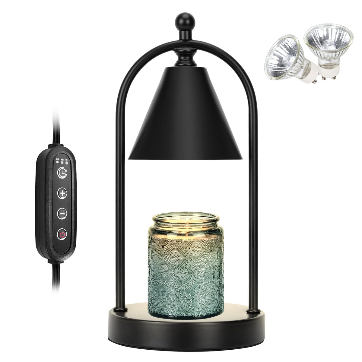 Black Candle Warmer Lamp with Timer S847862