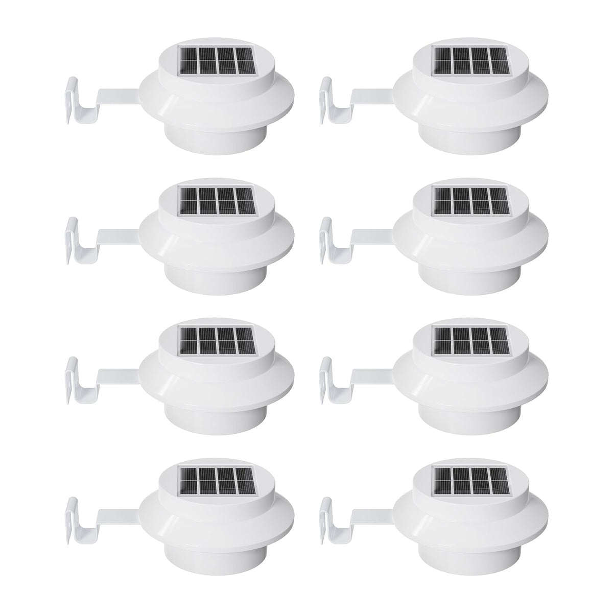 8 Pack Cool White Solar Powered Gutter Mounted Lights X377