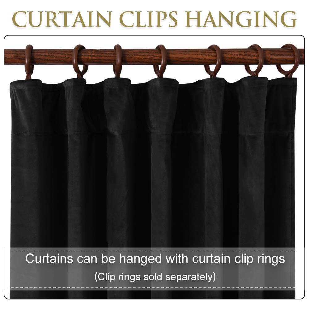 Black Velvet Blackout Curtains 2 Panels Y727