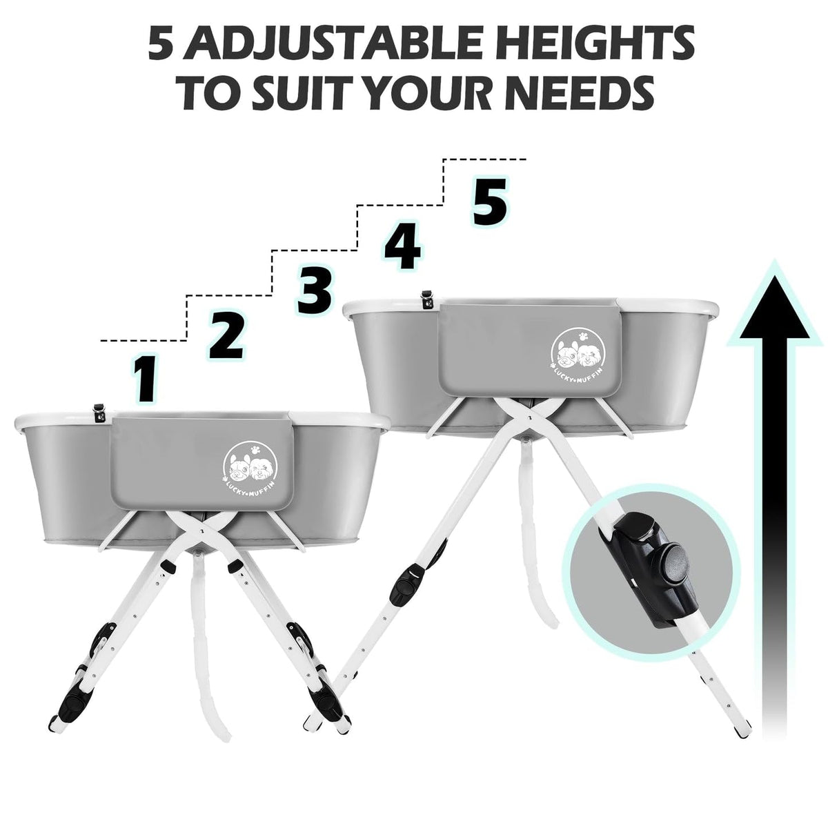 Portable Foldable Dog Bathtub 5 Adjustable Heights Z626