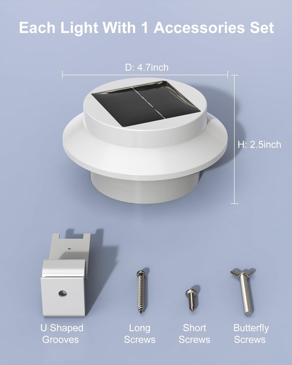 8 Pack Cool White Solar Powered Gutter Mounted Lights X377