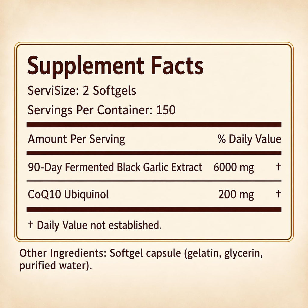 Black Garlic CoQ10 Softgels, 300 Softgels G8392
