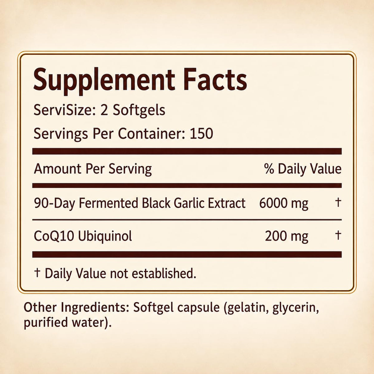 Black Garlic CoQ10 Softgels, 300 Softgels G8392