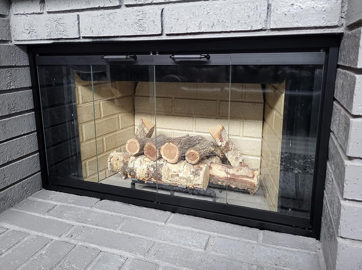 Black Replacement Glass Fireplace Doors Q317
