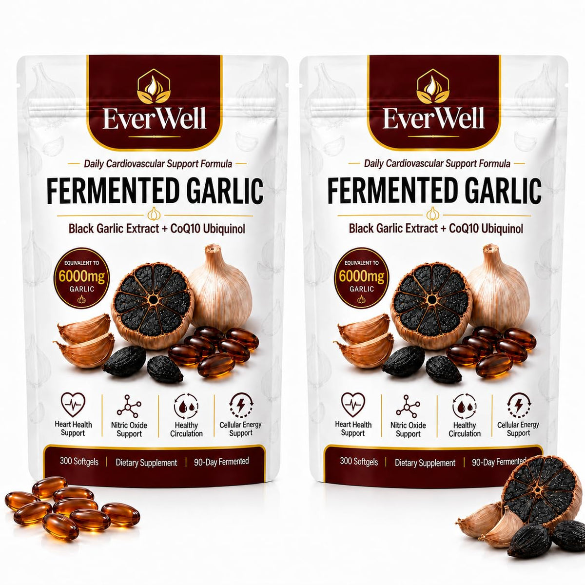 Black Garlic CoQ10 Softgels, 300 Softgels G8392
