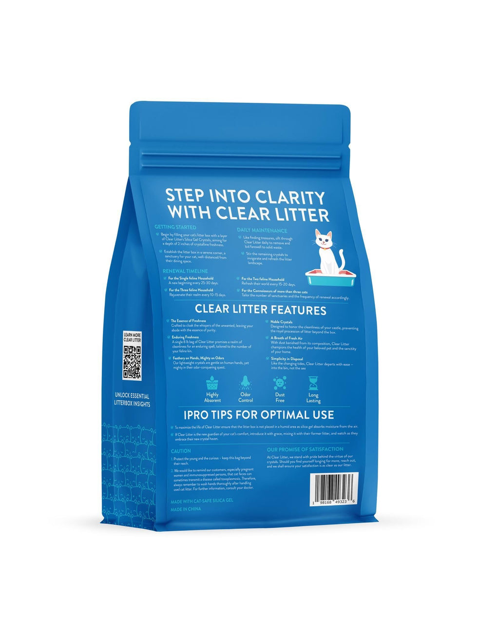 Lightweight Silica Gel Cat Litter, 8 lb Bag O839973
