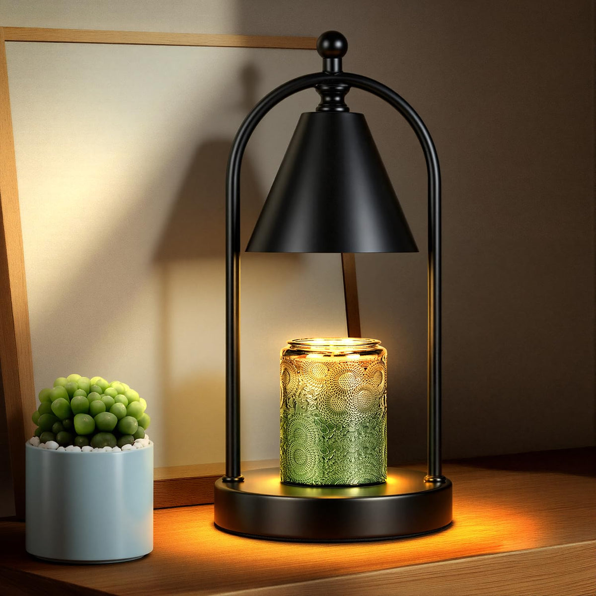 Black Candle Warmer Lamp with Timer S847862