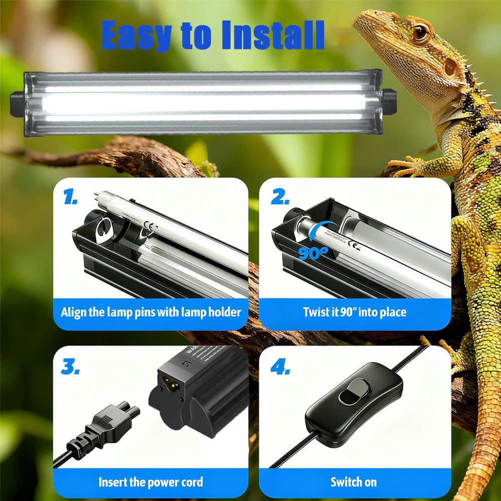 15W T8 UVB 10.0 Reptile Light Fixture Combo Kit B41566