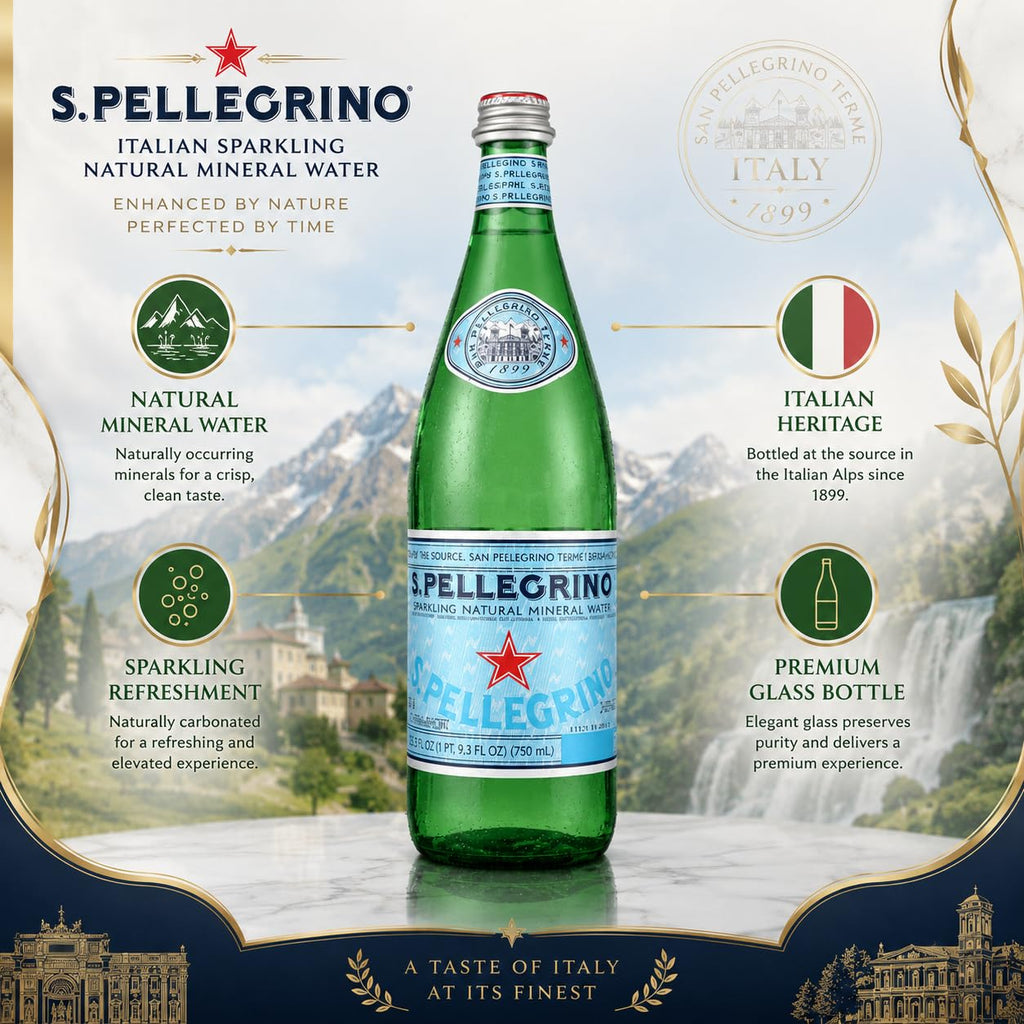 Sparkling Natural Mineral Water 750 mL Glass Bottles 5 Pack I934842