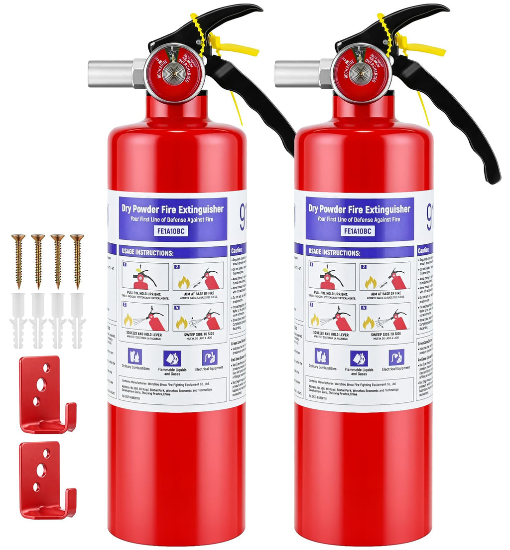 2 Pack 2.5LB ABC Dry Powder Fire Extinguisher Y126466