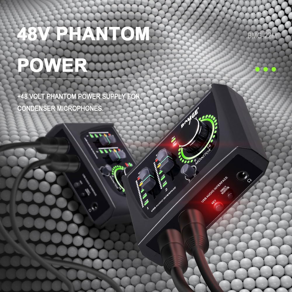2 Channel USB Audio Interface with XLR 48V Phantom Power V5997