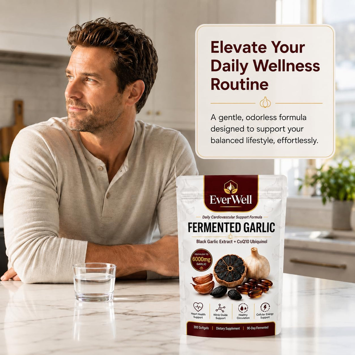 Black Garlic CoQ10 Softgels, 300 Softgels G8392
